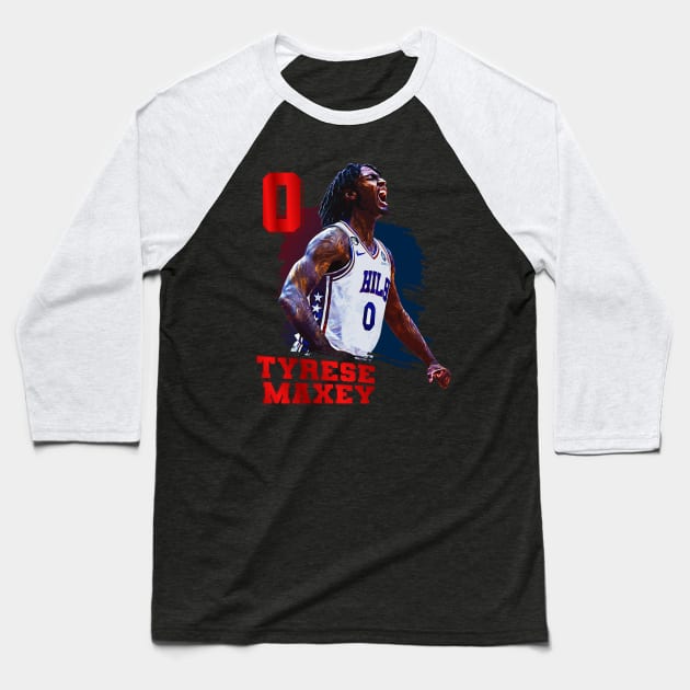 Tyrese Maxey || 0 Baseball T-Shirt by Aloenalone